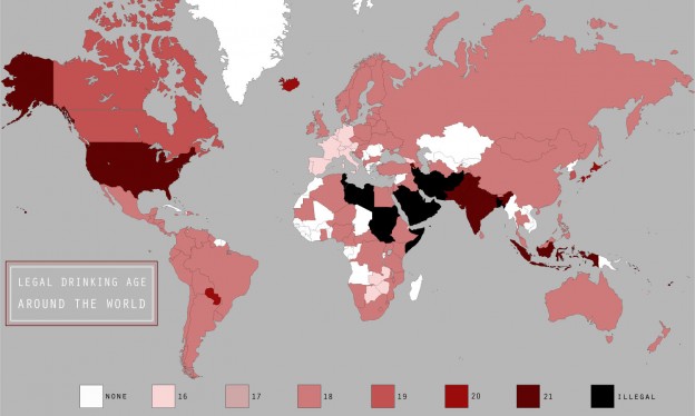 Legal Drinking Alcohol Age World Map