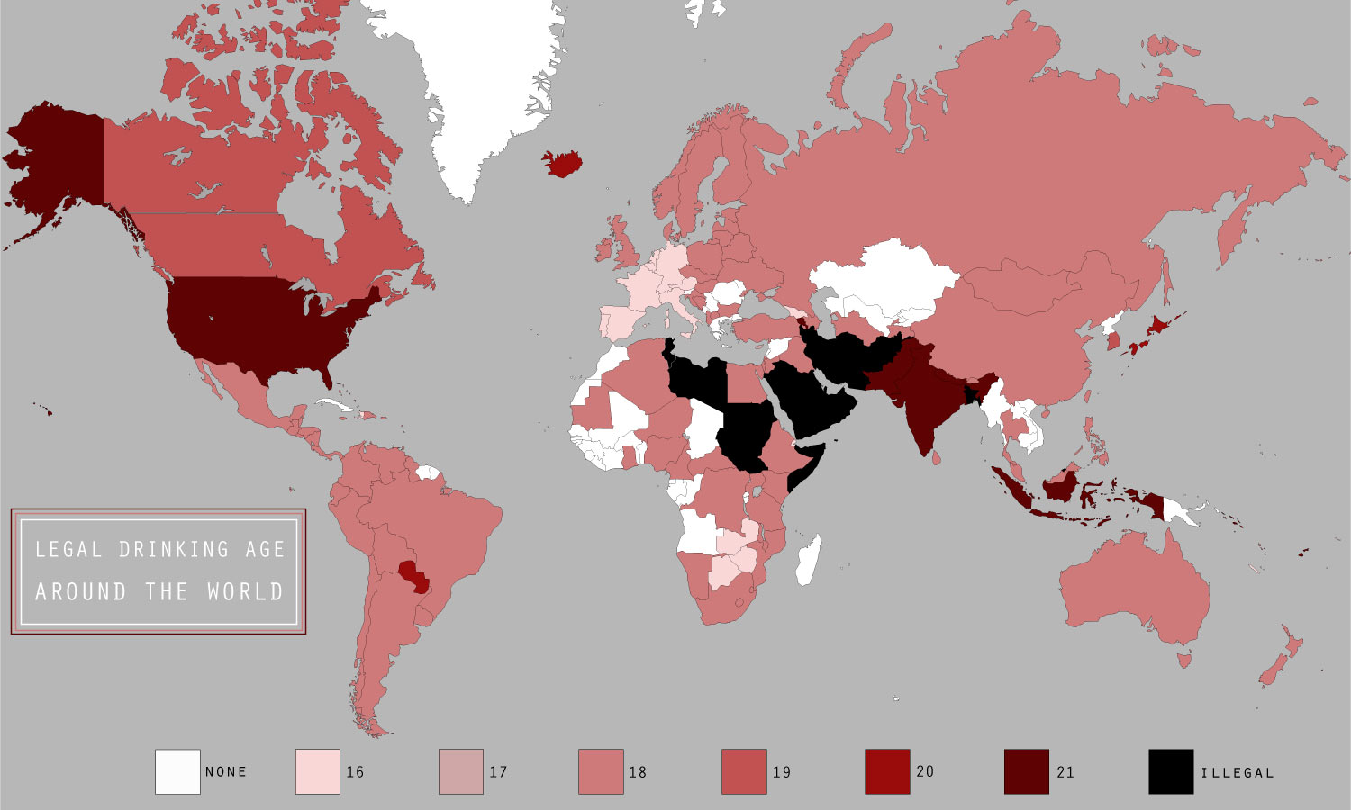 Legal Drinking Alcohol Age World Map Nuffy