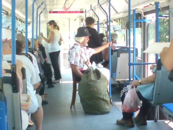 Extra chair in tram